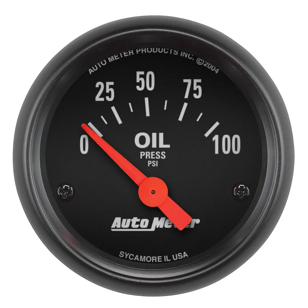 2634 – AUTO METER Gauge Oil Pressure, 2-1/16 Inch Short Sweep Electric Analog 0-100 PSI Black Face/ Black Bezel/ Oran...